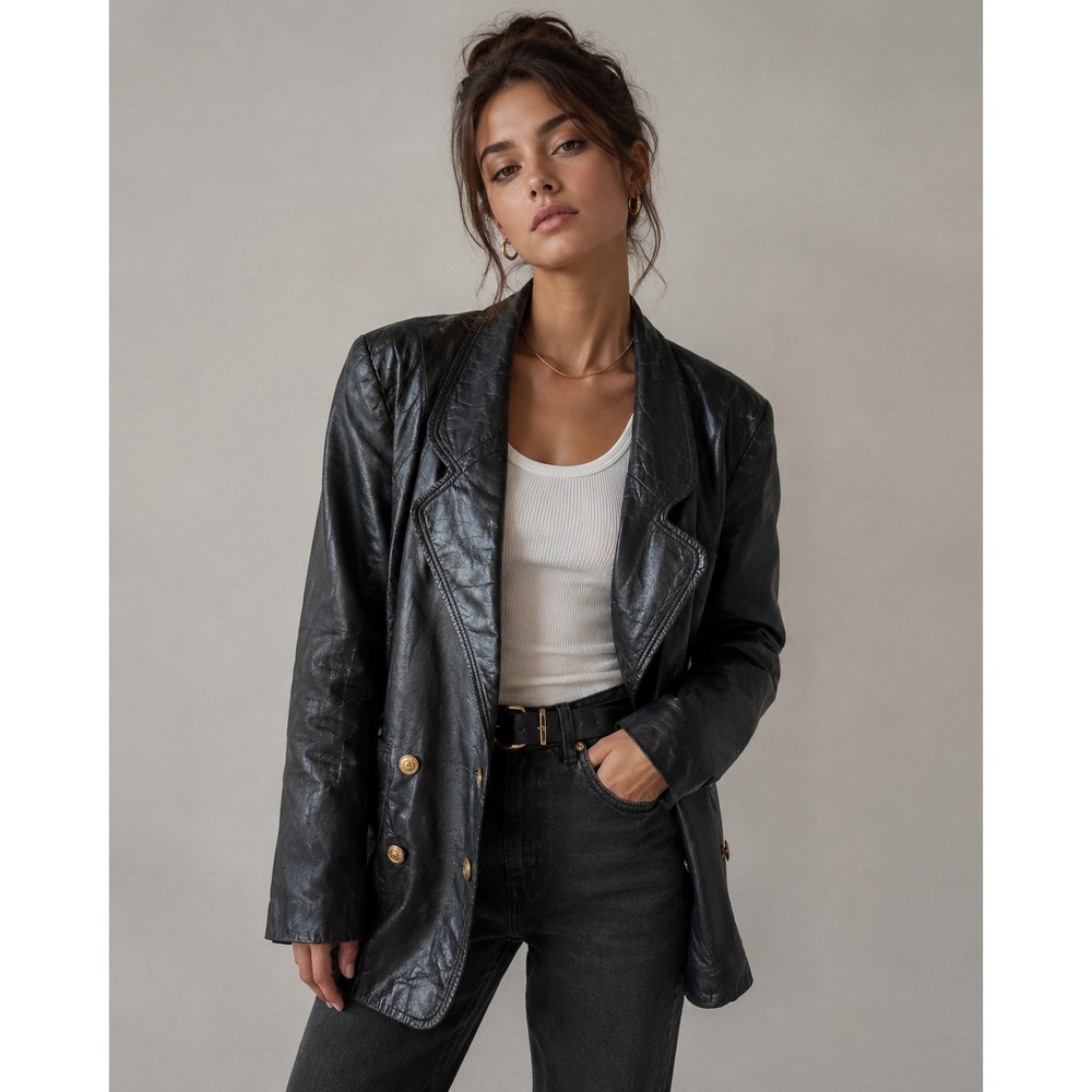 Vintage 80s Pia Rucci‎ Vintage Leather Jacket Size Medium